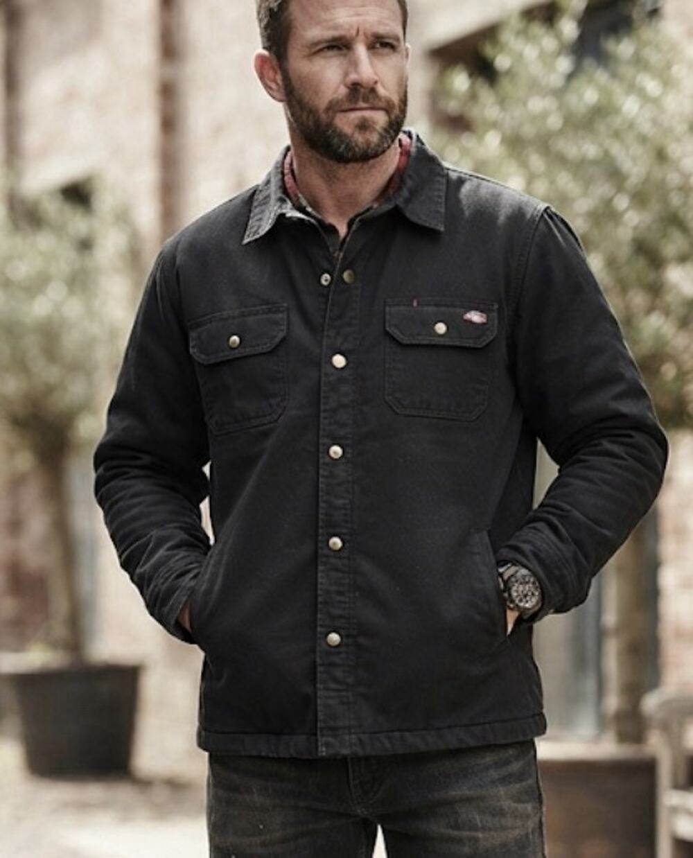 Dickies Black Canvas Quilted Flannel Lined Work/Chore Jacket Rugged Insulated XL